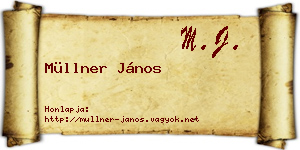 Müllner János névjegykártya